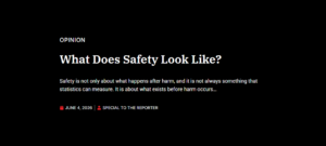 Dorchester Reporter Monthly Column: What Does Safety Look Like?